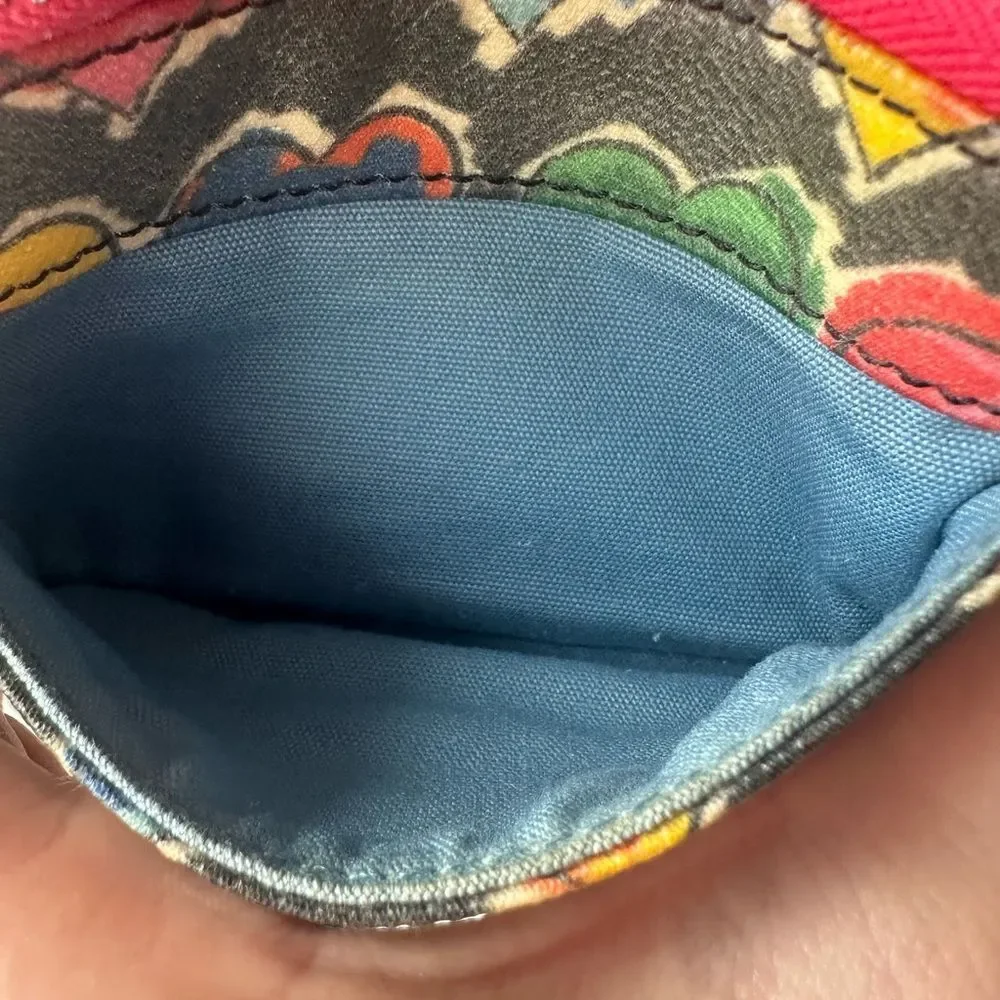 Y2K Vtg. Dooney & Bourke Multicolor Rainbow Heart Keychain Coin Wallet